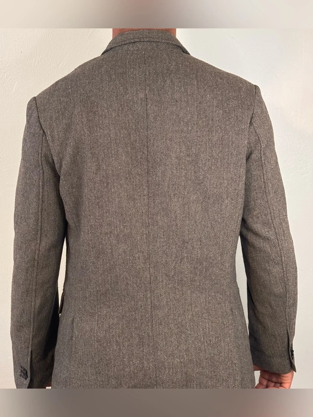 🌸 GAP Men’s Classic Herringbone Wool Blend Brown Blazer Size Medium